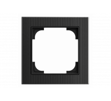 Cover frame 1gang glass black - Busch-art linear
