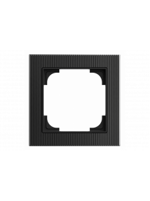 Cover frame 1gang glass black - Busch-art linear