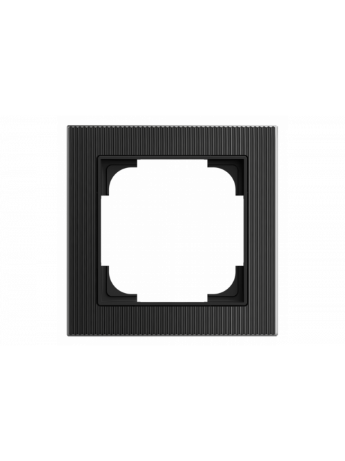 Cover frame 1gang glass black - Busch-art linear