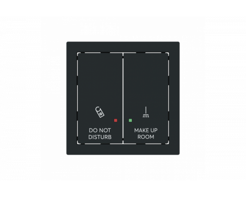 Rocker with legend DND, MUR for Switch/push button Two-part rocker black matt - Busch-art linear