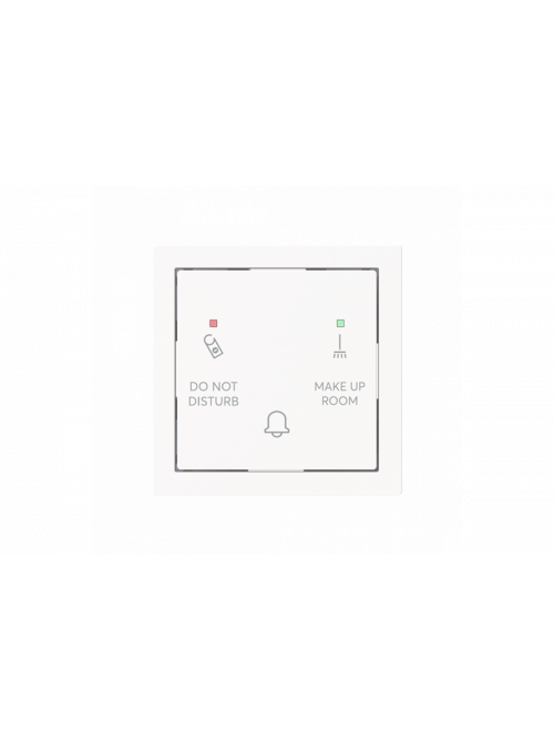 Bell push-switch DND / MUR insert DND, MUR and Symbol "bell" for Switch/push button Single push button with LED 3gang studio white matt - Busch-art linear