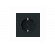 Socket insert Without imprint Safety Shutter Protective contact (SCHUKO) black matt  - Busch-art linear