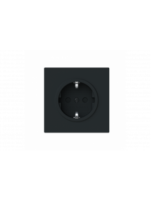 Socket insert Without imprint Safety Shutter Protective contact (SCHUKO) black matt  - Busch-art linear