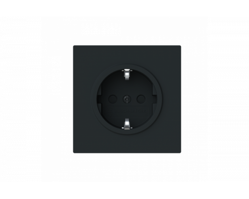 Socket insert Without imprint Safety Shutter Protective contact (SCHUKO) black matt  - Busch-art linear