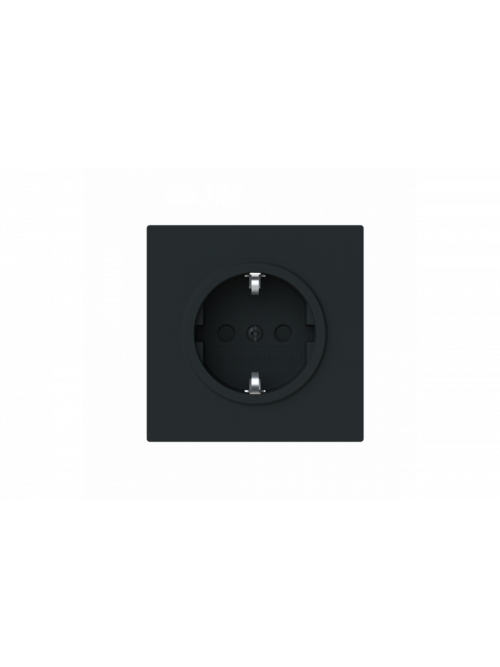 Socket insert Without imprint Safety Shutter Protective contact (SCHUKO) black matt  - Busch-art linear