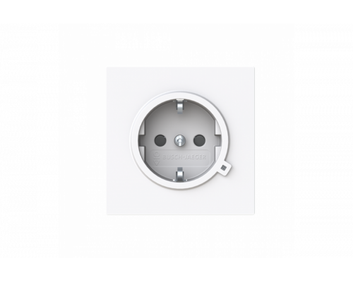 Socket insert Without imprint Safety Shutter Protective contact (SCHUKO) withControl light; LED /Green studio white  - Busch-art linear