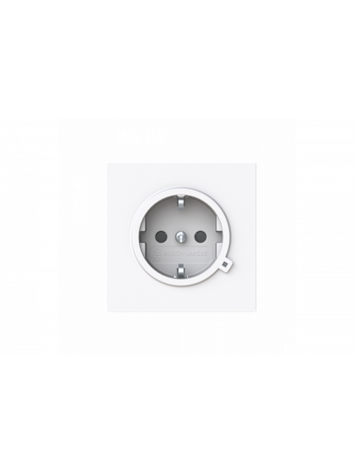 Socket insert Without imprint Safety Shutter Protective contact (SCHUKO) withControl light; LED /Green studio white  - Busch-art linear