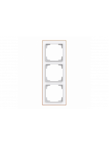 Cover frame with decor ring 3gang studio white matt / rose gold - Busch-art linear