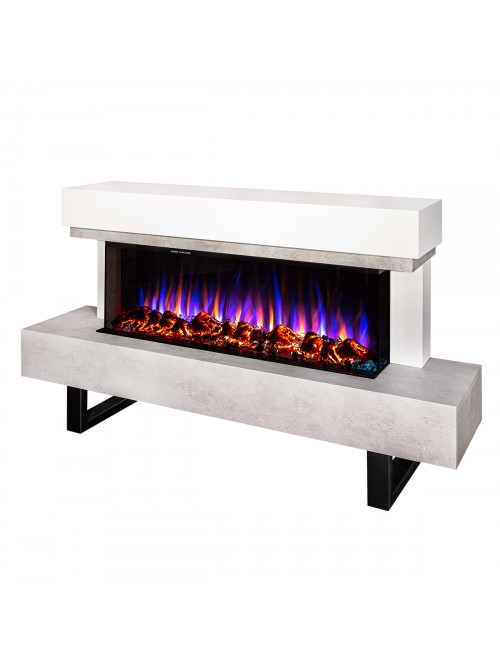 Каминокомплект Monro & Dalas, 750x1400x300 мм, 1500W, 30 цветовых сочетаний, Термостат, Дрова и кристаллы
