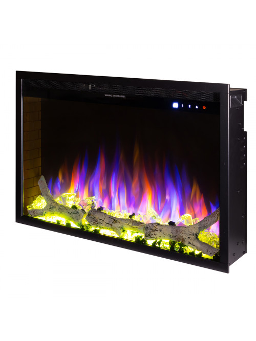 Встраиваемый электрокамин Tomas Maxi, 508x748x186.6 mm, 1500W, 50 цветовых сочетаний, Термостат, Дрова и кристаллы