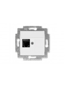 Розетка информационная ABB Levit RJ45 категория 6 и заглушка белый