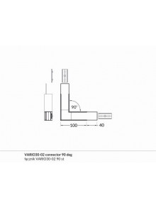 Element colt 90 grade profil LED Vario30-02 -1 bucată