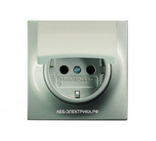 Розетка с/з с крышкой, цвет Шампань, ABB Impuls