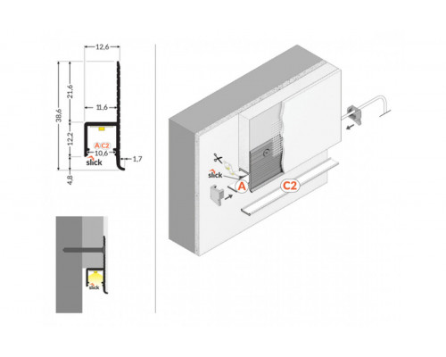 profil LED OMNI10 AC2 2000 anod.