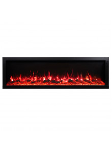 Встраиваемый/настенный электрокамин Haven 60, 460x1524x162 mm, 1500W, больше 100 цветовых сочетаний, Термостат, Дрова и кристаллы
