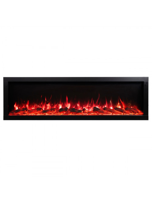 Встраиваемый/настенный электрокамин Haven 60, 460x1524x162 mm, 1500W, больше 100 цветовых сочетаний, Термостат, Дрова и кристаллы