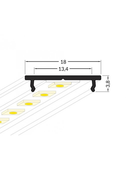 Profil LED aparent FIX 12, aluminiu, lungime 2m
