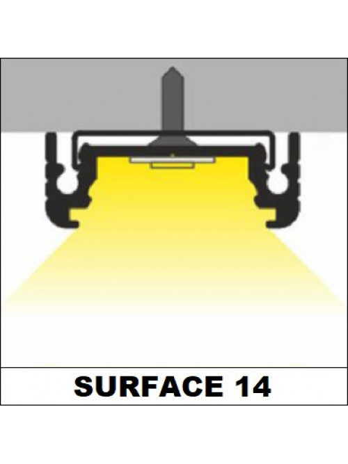 Profil LED aparent SURFACE 14, aluminiu anodizat, lungime 2m