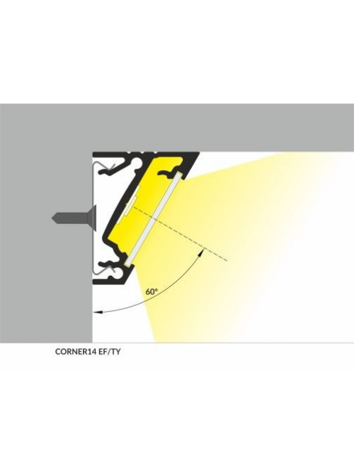 Profil LED de colț CORNER 14, aluminiu anodizat, lungime 2m