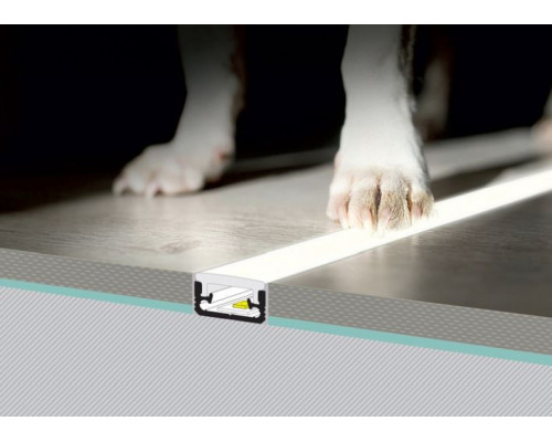 Profil LED de pardoseală FLOOR8, aluminiu anodizat, lungime 2m