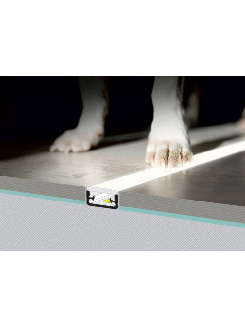 Profil LED de pardoseală FLOOR8, aluminiu anodizat, lungime 2m