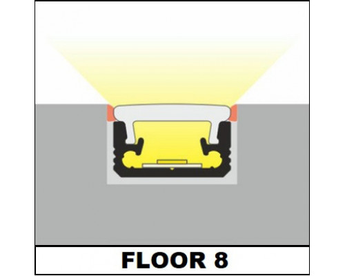 Profil LED de pardoseală FLOOR8, aluminiu anodizat, lungime 2m