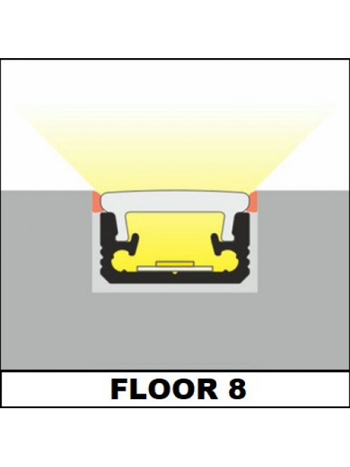 Profil LED de pardoseală FLOOR8, aluminiu anodizat, lungime 2m