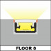 Profil LED de pardoseală FLOOR8, aluminiu anodizat, lungime 2m