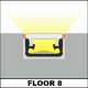 Profil LED de pardoseală FLOOR8, aluminiu anodizat, lungime 2m