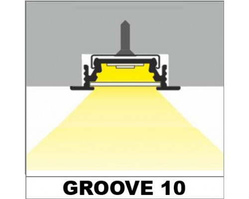 Profil LED încastrat GROOVE10, aluminiu anodizat, lungime 2m