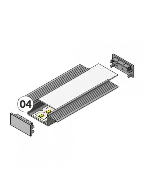 Profil LED încastrat VARIO 30-04, alb, lungime 2m