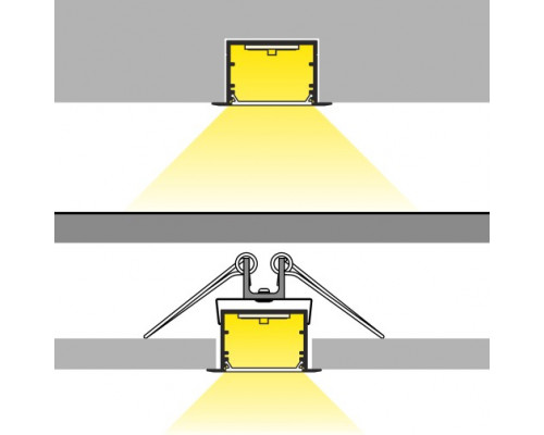 Profil LED încastrat VARIO 30-07, aluminiu anodizat, lungime 2m