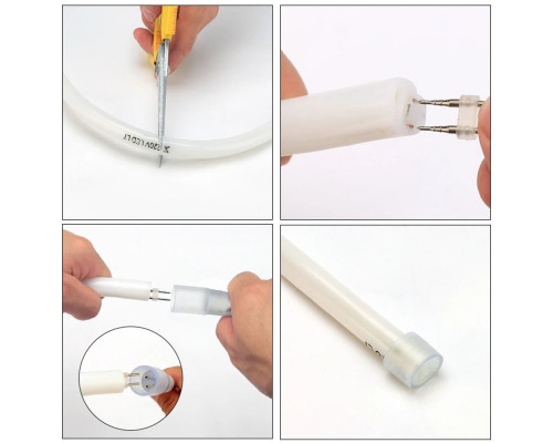 LED neon PROLUM™ Round D15, IP68, 220V, Seria „RN”, Alb, PRO