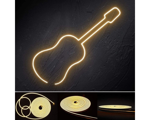 LED neon PROLUM™ 4x10, IP68, 12V, seria „LT”, alb cald, PRO