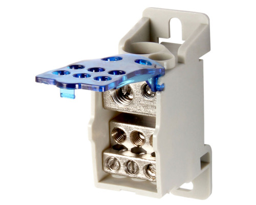 Блок распределительный e.sn.pro.125 на DIN -рейку, 125А (вход 1*10,,,35, 1*6...16 кв.мм/выход 6*2,5...16 кв.мм)