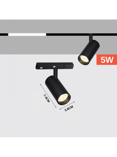 МАГНИТНЫЙ СВЕТОДИОДНЫЙ ПРОЕКТОР 5ВТ 500ЛМ 4000K 48В ЧИП OSRAM CRI90 ЧЕРНЫЙ MONDO LUCE