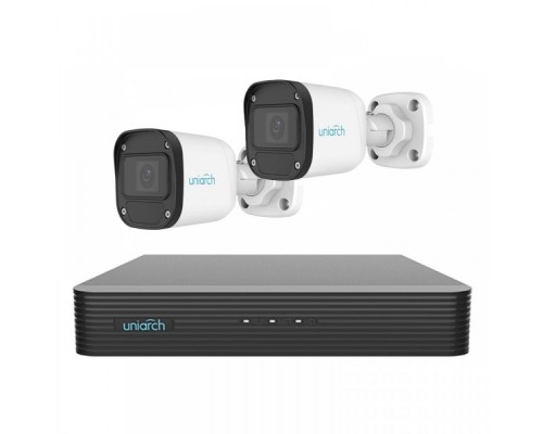 Комплект IP видеонаблюдения Uniarch NVR 4CH + 2 камеры 5 Мп (EXT)