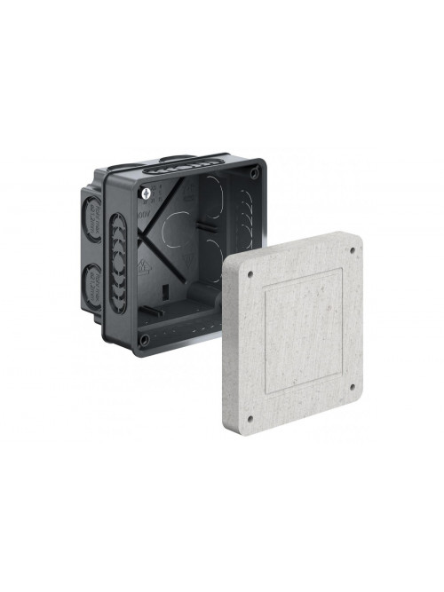 Universal installation housing with mineral fibreboard, 87 x 87 x 75 mm