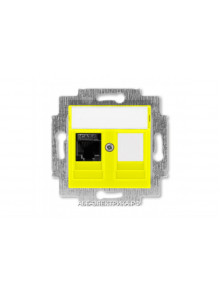 Розетка информационная ABB Levit RJ45 категория 6 и заглушка жёлтый