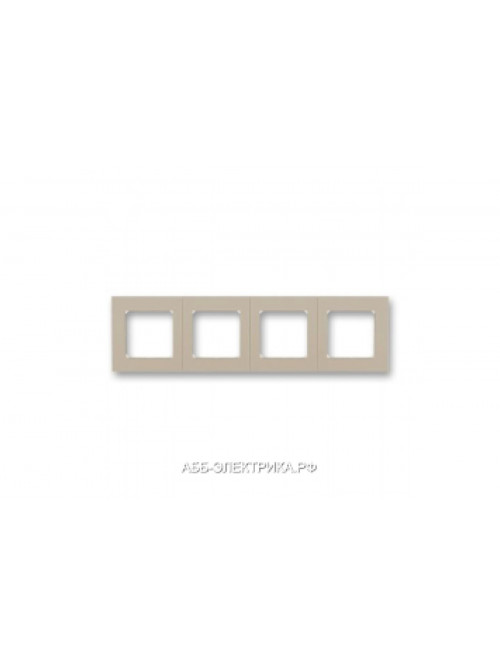 Рамка ABB Levit 4 поста кофе макиато / белый