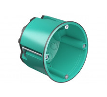Clean room one-gang junction box with peripheral sealing lip, depth 62 mm