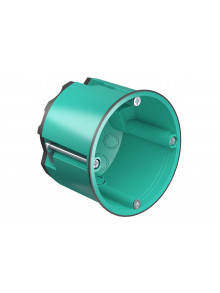 Clean room one-gang junction box with peripheral sealing lip, depth 62 mm