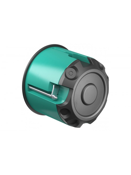 Clean room one-gang junction box with peripheral sealing lip, depth 62 mm
