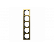 Cover frame 5gang glass black / gold - Busch-art linear