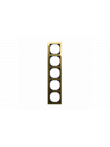 Cover frame 5gang glass black / gold - Busch-art linear