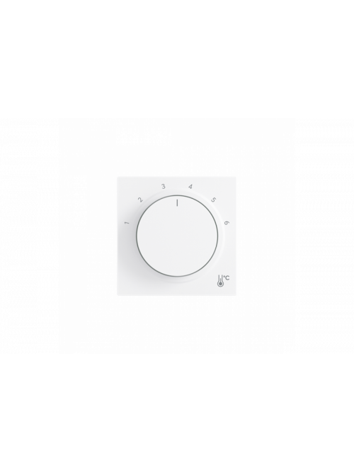 Cover plate with legend Characters 1 ... 6 for Thermostat Turn button studio white matt - Busch-art linear