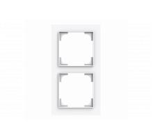 Cover frame 2gang studio white - Busch-art linear