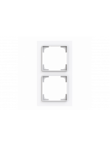 Cover frame 2gang studio white - Busch-art linear