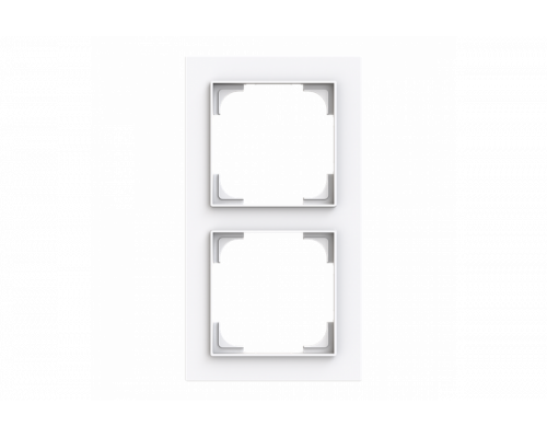 Cover frame 2gang studio white - Busch-art linear