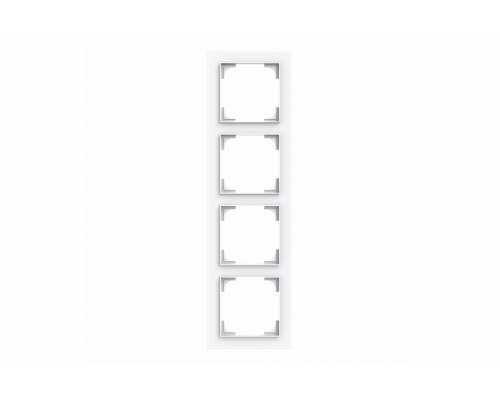 Cover frame 4gang studio white - Busch-art linear